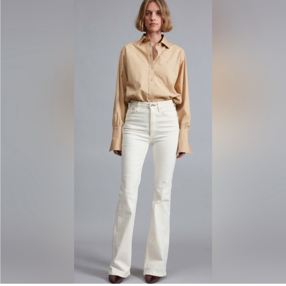 NWT RAG AND BONE Casey High Rise White Flare Jeans Size 31